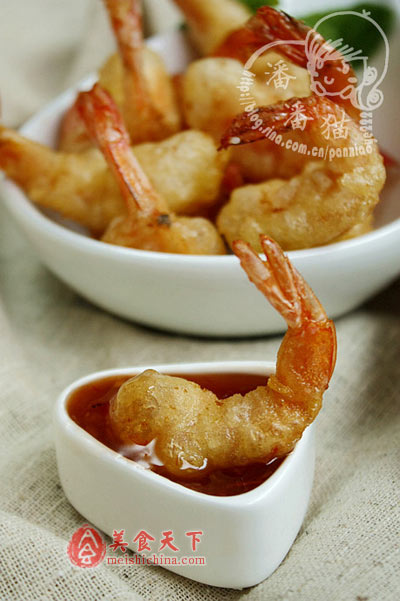 将油炸食品的热量降至最低--软炸凤尾虾